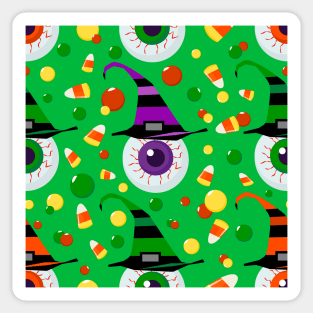 Eyes with hat in candyland on green Sticker